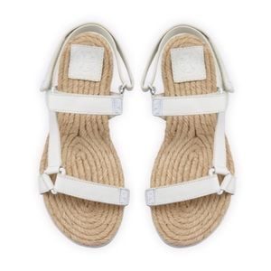 Tory Burch Flat Leather Espadrille Bumper Sandals
